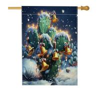 Bandiera natalizia a forma di cactus occidentale, 71 x 101 cm, double-face, decorativa per esterni, con neve sud-ovest di Natale, bandiera per la casa, per vacanze e capodanno all'aperto, piccola