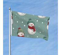 Bandiera natalizia con pupazzo di neve, 9 x 1,5 m, a doppia faccia, graziosa, da giardino, per casa, cortile, esterno, interno, festa, decorazione