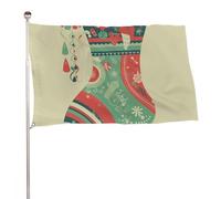 Bandiera natalizia con renna, 152,4 x 243,8 cm, stampa su entrambi i lati, bandiera decorativa da giardino, non sbiadisce, con occhielli in ottone da appendere, sfondo fotografico per interni ed