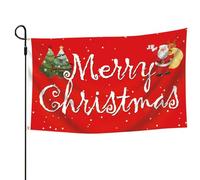 Bandiera natalizia con scritta "Frohe Weihnachten Flag", 0,9 x 1,5 m, striscione double face, per dormitori, camere, pareti, balconi, terrazze, giardino, cortile, strada, eventi comunitari