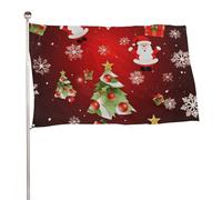 Bandiera natalizia con scritta "Merry Christmas", 119,4 x 177,8 cm, stampa su entrambi i lati, bandiera decorativa da giardino, non sbiadisce, con occhielli in ottone, sfondo fotografico da appendere