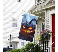 Bandiera natalizia con zucca di Halloween, mostro B, 3 x 5, bandiere da giardino di Natale per esterni, su entrambi i lati, bandiere da giardino autunnali per esterni, bandiere decorative natalizie da