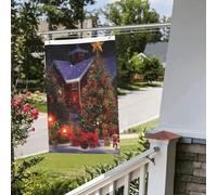 Bandiera natalizia da 0,9 m x 0,9 m, per interni ed esterni, primavera, estate, autunno, inverno, da giardino, con occhiello, verticale, su entrambi i lati, per decorazioni da cortile