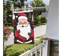 Bandiera natalizia di Babbo Natale, 6 x 90 cm, per interni ed esterni, primavera, estate, autunno, inverno, da giardino, con occhiello, verticale, su entrambi i lati, per decorazioni da cortile