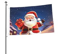 Bandiera natalizia di Babbo Natale, 6 x 90 cm, stampa su entrambi i lati, bandiere da giardino, bandiera da cortile per esterni, bandiere per vacanze, banner regalo con occhielli sfondo fotografico