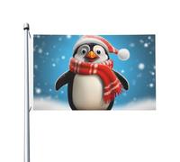 Bandiera natalizia divertente a forma di pinguino, 3 x 1,5 m, bandiera per esterni, vacanze, giardino, giardino, giardino, prato, decorazione, per interni/esterni, stampa su entrambi i lati