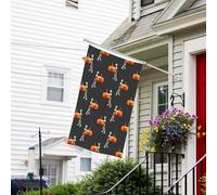 Bandiera natalizia divertente con teschio e zucca, 3 x 5 - Bandiere da giardino di Natale per esterni su entrambi i lati, bandiere da giardino autunnali per esterni bandiere decorative natalizie da