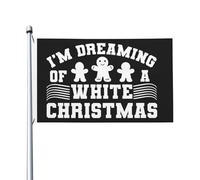Bandiera natalizia I'm Dreaming Of A White Christmas Flag, doppia faccia, divertente decorazione da parete per patio, 9,1 x 1,5 m, I'm Dreaming of A White Christmas, arazzo per camera da letto