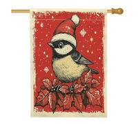 Bandiera natalizia per casa degli uccelli, 71,1 x 101,6 cm, double-face, decorativa per esterni, vintage, stella di Natale, bandiera per la casa, motivo invernale per esterni, cortile, prato