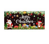 Bandiera natalizia per garage, per uso esterno, grande, 4 x 1,8 m, in poliestere, per feste, per garage, compatibile con porte del garage, vacanze, all'aperto (E)