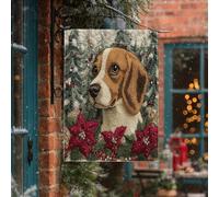 Bandiera natalizia per la casa del cane Beagle, 71 x 101 cm, double-face, decorativa per esterni, per lavori a maglia, per cuccioli, cortile, cortile, cortile, casa, casa, casa, capodanno, esterno