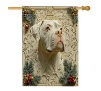 Bandiera natalizia per la casa del cane Corso, 71,1 x 101,6 cm, double face, decorativa per esterni, divertente bandiera natalizia di lusso per cortile o casa, motivo per animali domestici all'aperto
