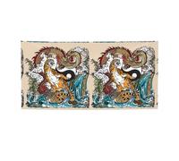 Bandiera natalizia stampata con drago e tigre, striscione colorato ideale per bar in giardino e riunioni di amici