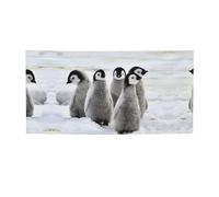 Bandiera natalizia stampata con pinguino imperatore, striscione colorato ideale per giardino, bar e riunioni di amici