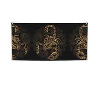 Bandiera natalizia stampata con scorpione dorato, striscione colorato ideale per bar in giardino e riunioni di amici