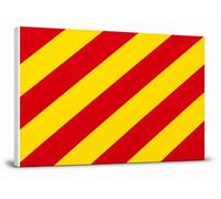 Bandiera Nautica INTERCO su Pannello Forex 3 mm 30×20 cm | Codice Internazionale dei Segnali | Scegli la Bandiera A-Z | Decorazione da Parete (Yankee)