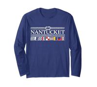 Bandiera Nautica Nantucket Massachusetts Maglia a Manica