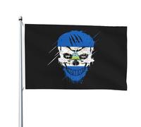 Bandiera Nazionale Creativa Del Teschio Del Patriota Del Nicaragua Bandiera Da Cortile Divertente Bandiere Da Giardino Resistente Alle Intemperie Garden Flag Per Esterni Interni 90X150 Cm