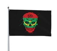 Bandiera Nazionale Creativa Del Teschio Del Patriota Della Mauritania Garden Flag Durevole Bandiere Di Benvenuto Divertente Bandiere Da Giardino Per Fattoria Esterni All'Aperto 90X150 Cm