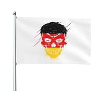 Bandiera Nazionale Creativa Del Teschio Del Patriota Tedesco Bandiera Da Cortile Con 2 Occhielli Bandiere Da Giardino Resistente Alle Intemperie Garden Flag Per Interni Fattoria Esterni 90X150 Cm