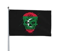 Bandiera Nazionale Creativa Delle Maldive Con Teschio Patriota Garden Flag Durevole Bandiere Da Giardino Con 2 Occhielli Bandiera Da Cortile Per Patio Fattoria Interni 90X150 Cm