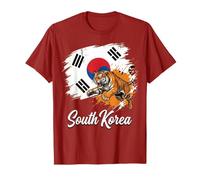 Bandiera Nazionale della Corea del Sud con Tigre siberiana Maglietta