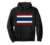 Bandiera Nazionale della Thailandia, Vintage, Design Invecchiato Felpa con Cappuccio
