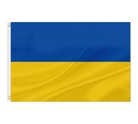 Bandiera nazionale dell'Ucraina, 9 x 1,5 m, striscione in poliestere con occhielli in ottone, double face, resistente allo sbiadimento, decorazione per esterni