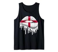 Bandiera Nazionale Inglese da Donna, con Labbra Dell'Inghilterra Fan Pride Heritage Canotta