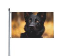 Bandiera nera con cane pastore tedesco, 9,1 x 1,5 m, bandiera per esterni, festa da giardino, benvenuto, striscioni per casa, giardino, cortile, prato, decorazione per interni ed esterni, bandiera con