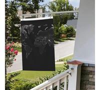 Bandiera nera con mappa del mondo, 6 x 0,9 m, per interni ed esterni, primavera, estate, autunno, inverno, giardino, bandierine verticali su entrambi i lati, bandiere per decorazioni da cortile