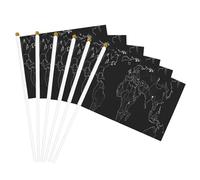 Bandiera nera con mappa del mondo, leggera e portatile, su entrambi i lati, per feste, parate, decorazioni per la casa, celebrazioni