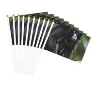 Bandiera nera con scimmia Gibbon leggera palmare bandiere su entrambi i lati per feste, parate, decorazioni per la casa, celebrazioni