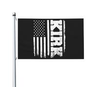 Bandiera nera degli Stati Uniti con cognome Kirk, divertente squadra Charlie, bandiera per riunione di famiglia, 3x5 piedi, bandiere bifacciali per esterni, striscione per esterni, nero