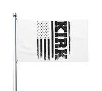 Bandiera nera degli Stati Uniti con cognome Kirk, divertente squadra Charlie, bandiera per riunione di famiglia, 3x5 piedi, bandiere bifacciali per esterni, striscione per esterni, bianco