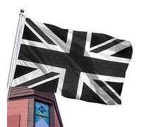 Bandiera nera e bianca sindacale Jack - 3 x 5 piedi Bandiera Regno Unito Decorazione britannica | Queen Elizabeth II Memorial Service Decorazione Outdoor Garden Flags Jingling