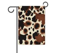 Bandiera nera e marrone a pois di mucca 30,5 x 45,7 cm in poliestere double face bandiere da giardino bandiere di benvenuto banner decorazione esterna per cortile portico prato