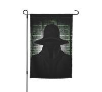 Bandiera nera per hacker lato oscuro 30,5 x 45,7 cm bandiere da esterno verticali su entrambi i lati bandiera da giardino grande cartello bandiere per casa cortile bandiera decorativa esterna per