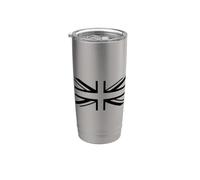 Bandiera nera Union Jack Regno Unito Gran Bretagna Inghilterra Bicchiere termico in acciaio inox doppia parete