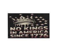 Bandiera Nessun Re In America Patriottico Rifiuta Il Re Da Allora Coutures Doubles Garden Flag Colore Vivido Bandiere Pirata Per Esterno Interno Eventi 3X5Ft