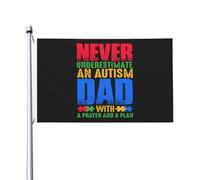 Bandiera Never Underestimate An Autism Dad With A Prayer And A Play Resistente Alle Intemperie Striscione Robuste Bandiere Giardino Per All'Aperto Estate Balcone 3X5 Ft