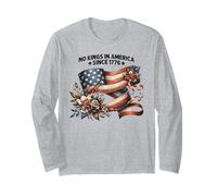 Bandiera No Kings in America Since 1776" "No Kings Day, per Uomini e Donne Maglia a Manica