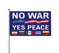 Bandiera No War Yes Peace Colombia Iran Venezuela Mexico Cuba Bandiera Della Brezza Resistente Alle Intemperie Striscione All'Aperto, Per Feste Estive, Eventi, Giardino, 90x150cm