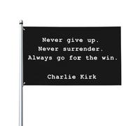 Bandiera "Non arrenderti mai, mai" di Charlie Kirk, 3x5, per esterni, bifacciale, per esterni, per casa, giardino, pat