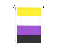 Bandiera non binaria, bandiera dell'orgoglio non binario, bandiera da giardino, piccole bandiere bifacciali per cortile, adatte per esterni o per decorazioni da giardino, patio, cortile, 18x12 pollici