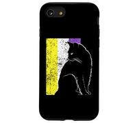 Bandiera non binaria LGBT per amanti dei gatti Enby Pride Custodia per iPhone SE (2020) / 7 / 8
