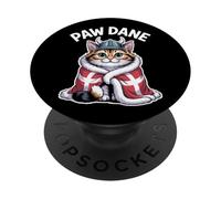 Bandiera nordica vichinga con zampa di gatto danese - Viking Kawaii PopSockets PopGrip Adesivo