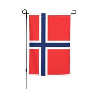 Bandiera norvegese Decorazione da giardino bandiera 30,5 x 45,7 cm, 100% fibra di poliestere, tessuto spesso, universale per tutte le stagioni