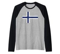Bandiera Norvegese Minimalista Norvegese Croce scandinava Maglia con Maniche Raglan