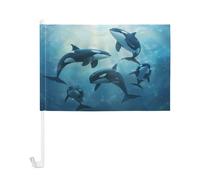 Bandiera Orca Killer Whale 20x30cm Bandiere Auto Finestra Banner Cartello Per Donne Uomini
